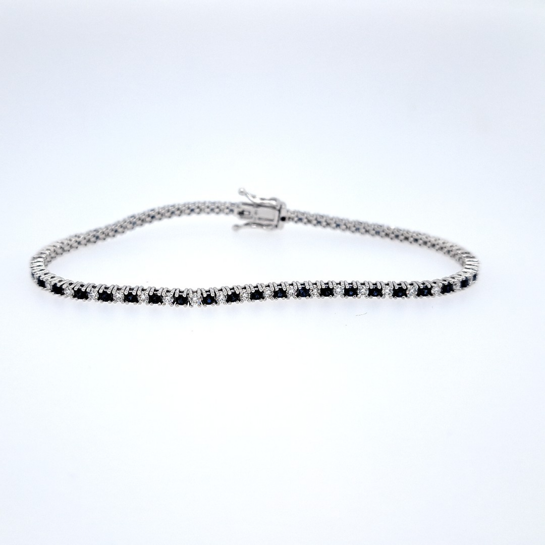 14kWG diamond and sapphire bracelet