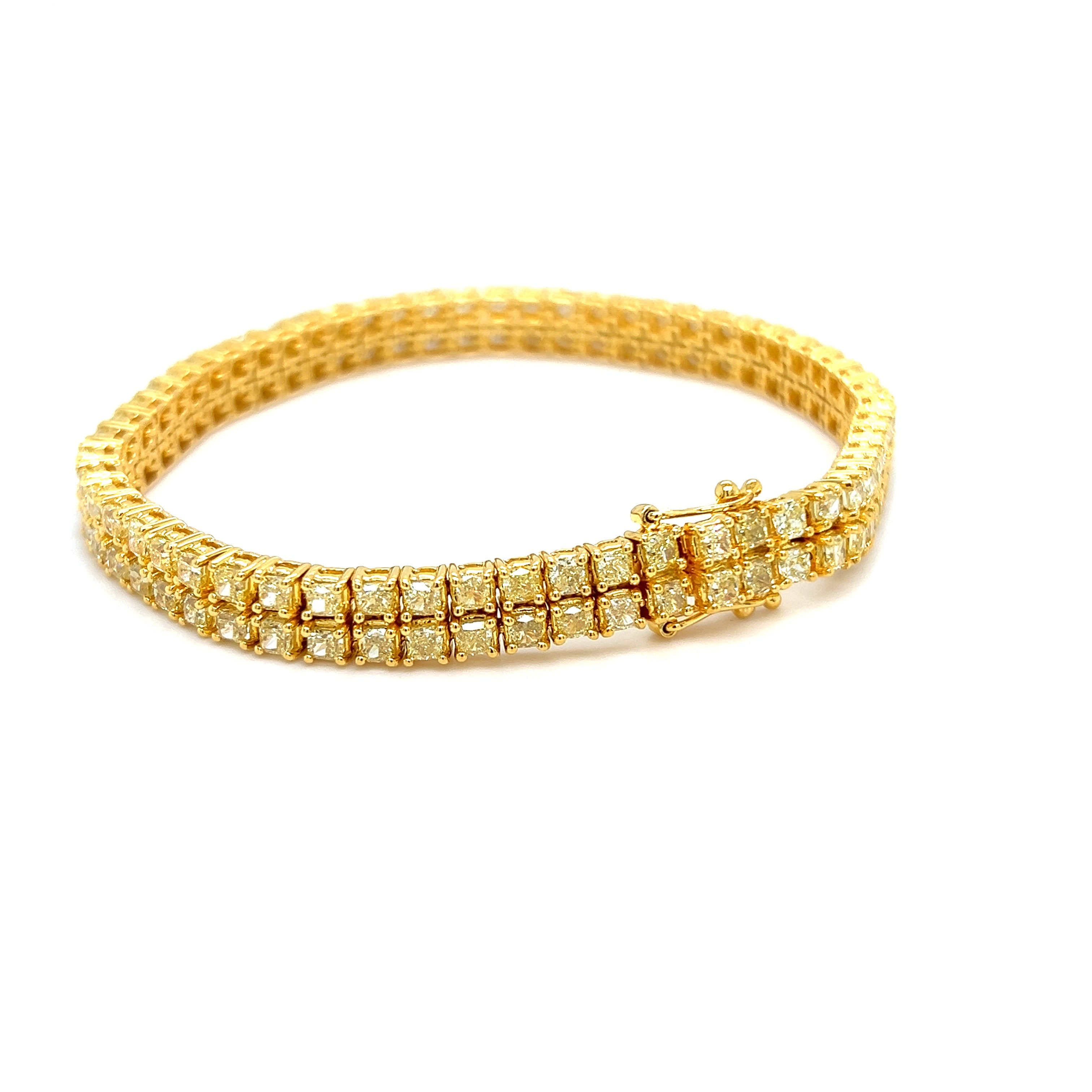 Yellow Gold 18k Diamond 11.2 ctw Tennis Bracelet | I&I Diamonds in Coconut Creek, FL