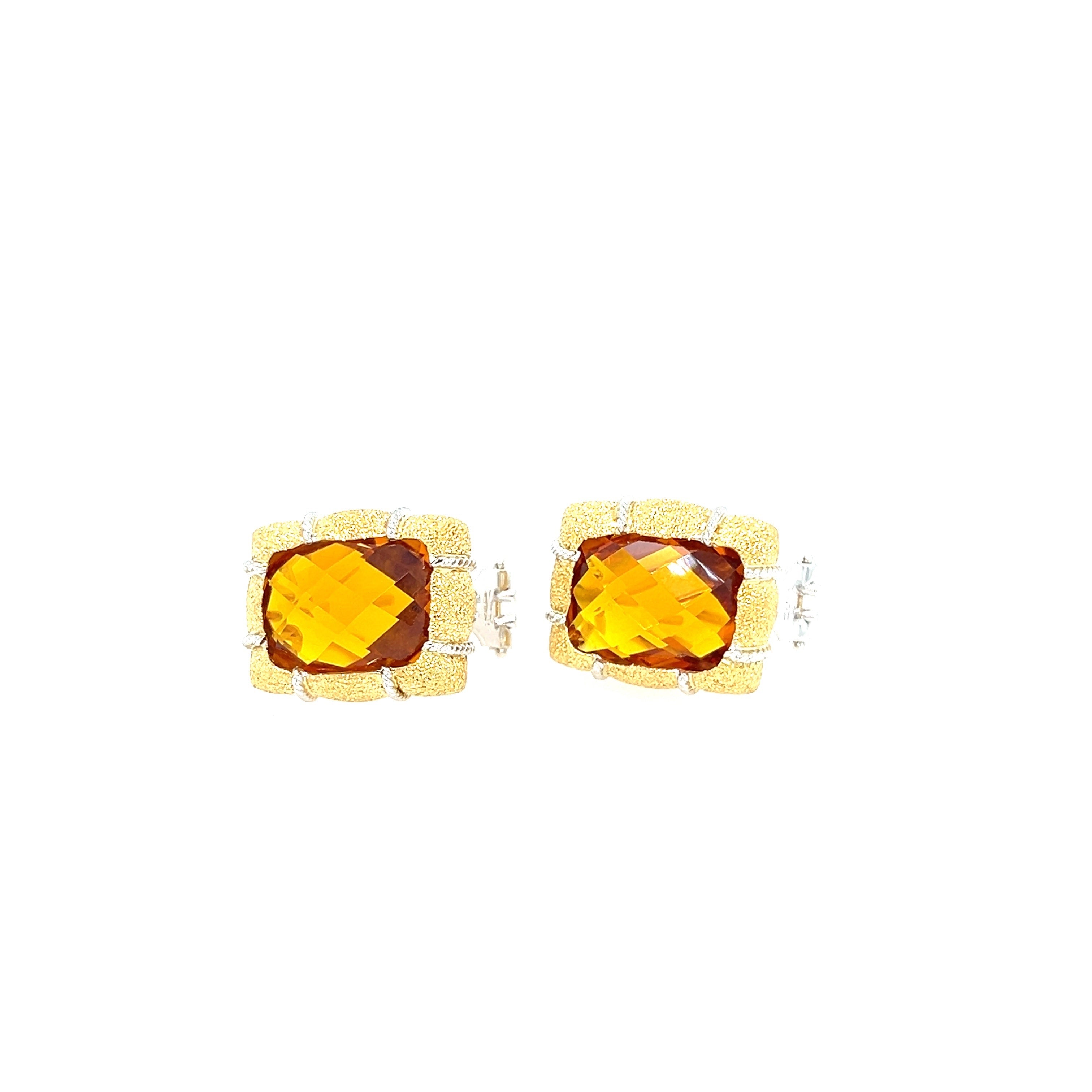 Yellow Gold 18k Citrine Earrings | I&I Diamonds in Coconut Creek, FL