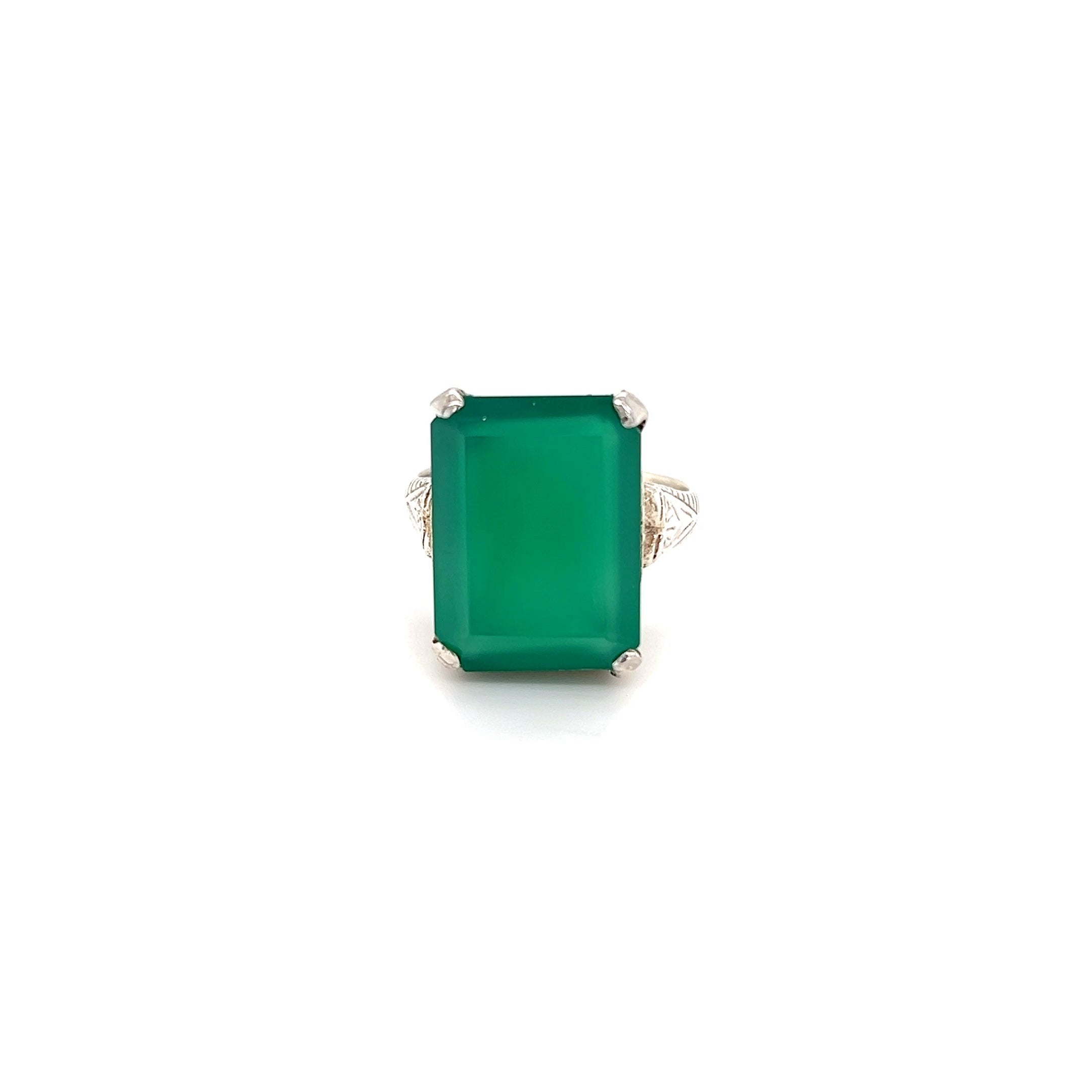 Silver 925 Green Emerald Ring | I&I Diamonds in Coconut Creek, FL